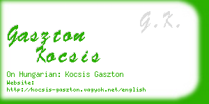 gaszton kocsis business card